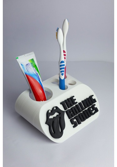 The Rolling Stones - Dekoratif Diş Fırçalık Beyaz