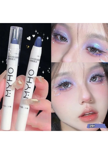 Dumanlı Mat Siyah Göz Farı Yalan İpekböceği Fosforlu Kalem Kore Gözler Makyaj 09 Violet 01