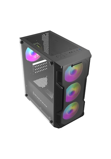 Novahub 4x12cm Rgb Fanlı Speed Atx Kasa, Mesh Panel, Temper, Trbilgisayar