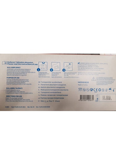 Şeffaf Pu Hazır Pansuman Örtü 9cmx20cm 25 Adet C6120p