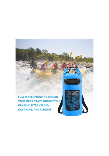 Geeksen Sualtı Sporları İçin 20l Pvc Su Geçirmez Çanta - Kuru-ıslak Bölümlü Dış Etkinlik Sırt Çantası Siyah Çok Renkli