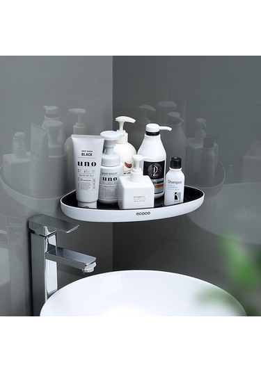 Novahub Siyah Mengnı Köşe Depolama Rafı, Banyo Organizatör, Çok Fonksiyonlu, Ev Boşaltılabilir, Tuvalet Aksesuarları Siyah