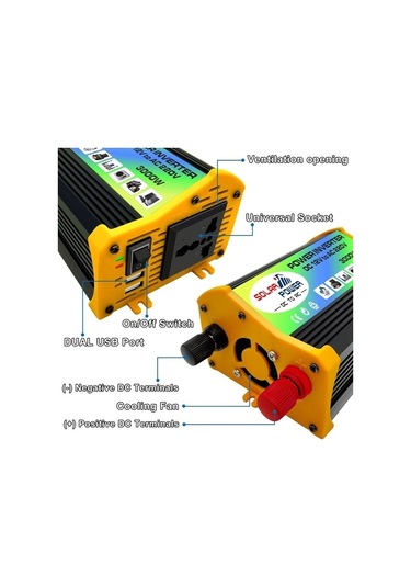 Novahub Legend I Dönem Dc12v-ac220v 3000w Araba Güç Çevirici Siyah