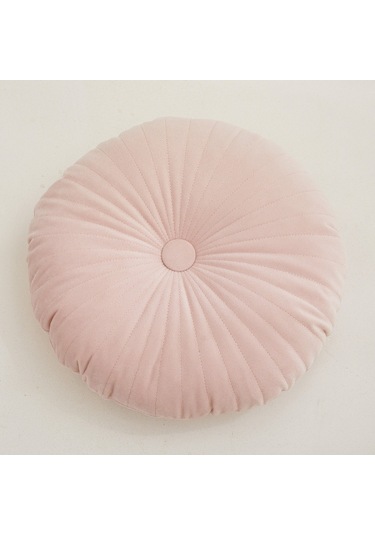 Yuvarlak Puf Atmak Yastık Tatami Yastık Ev Dekoratif Kanepe No.18 Ekru