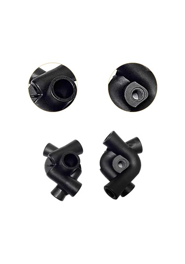 Dolıty 2 Adet Kamp Sandalyesi Bağlantı Parçaları Plaj 15-mm Siyah Çok Renkli