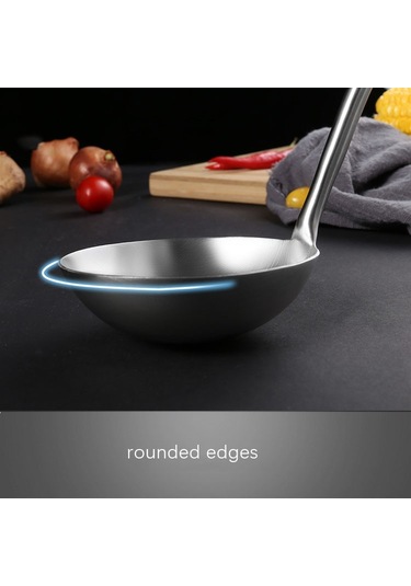 Sones 304 Paslanmaz Çelik Ahşap Saplı Mutfak Gereçleri Mutfak Ekipmanları, Stil: Yuvalı Kürek