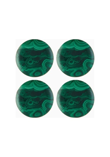 L'objet L Objet Malachite 4 Lü Porselen Canape Tabağı Yeşil