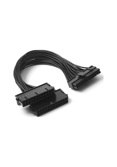 Geeroyoo 24pin Çift Güç Kaynağı Eş Zamanlı Başlatma Kablosu 30cm 2000w Siyah Senkron Bağlantı Kablosu