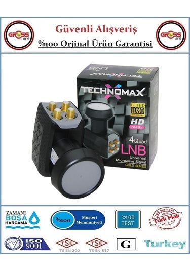 Technomax Dörtlü Lnb - Gold Full Hd