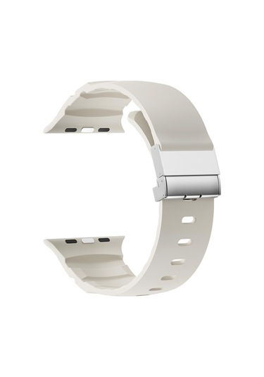 Apple Watch Seri 10-11 46mm Kordon 2/3/4/5/6/se/7/8/9 44-45-49mm Kd-145 Metal Tokalı Silikon Kordon