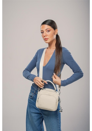 Ççs Kadın 17862 Omuz Ve Sırt Çantası Kirli Beyaz