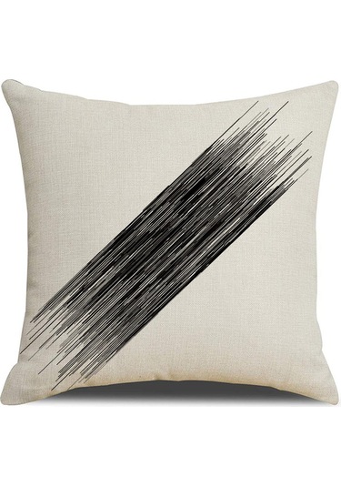 Yeni Sade Tarzda Baskılı Yastık Kılıfı No.86 Ekru