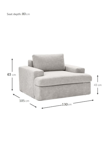 Mode Siesta Kuş Tüyü Berjer 19 Gri Keten Kumaş İşbir Sünger Dair Gri