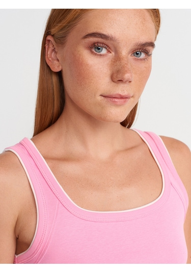 Dilvin 21087 Kontrast Fitilli Atlet-pembe Pembe