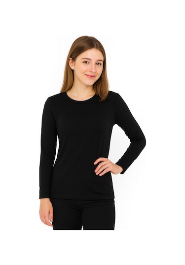 Par Lingerie Uzun Kol Bisiklet Yaka Body Siyah