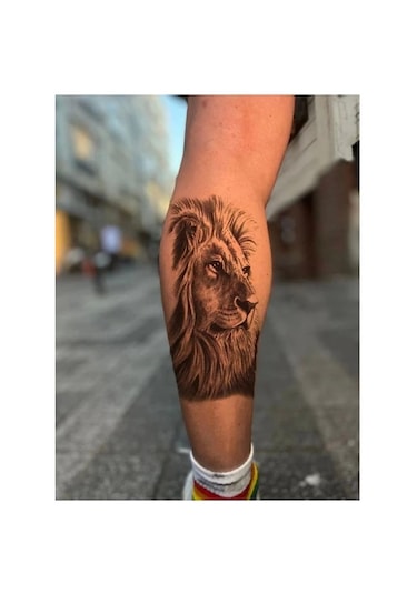 Hediyevakti Aslan Geçici Dövme Tattoo Siyah