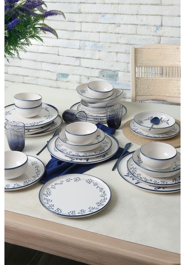Blue Bloom Yemek Takımı 24 Parça 6 Kişilik 22810-11-12 Çok Renkli