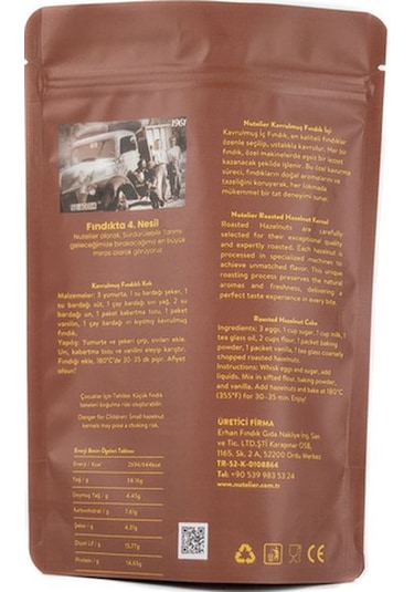 Nutelier Çifte Kavrulmuş Fındık 250 G