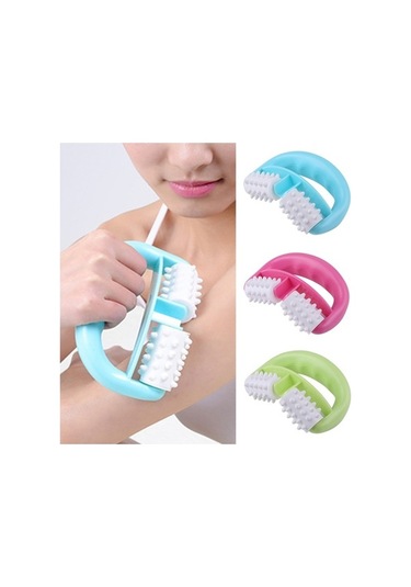 Diğer T9142 Plastik İki Tekerlekli Masaj Aleti Yuvarlak Saplı Altın