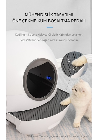 Els Pet Smart Pro Akıllı Otomatik Kedi Tuvaleti App Kontrol Uv Temizleme