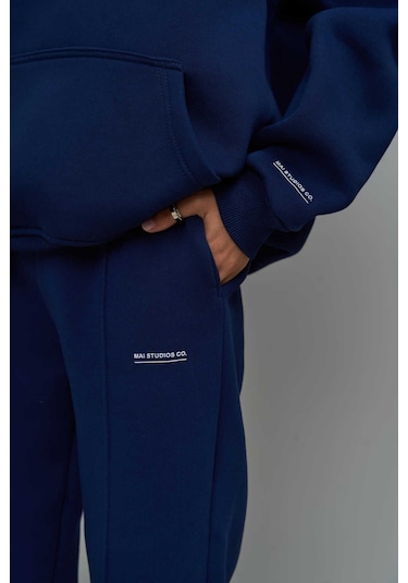 Mai Collection Mai Studios Co. Minimal Baskı Lacivert Eşofman Takım Lacıvert