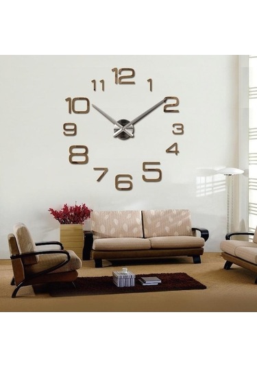 Novahub Altın Sıcak Benzersiz Akrilik Saat Yaratıcı Büyük 3d Dıy Duvar Saati Modern Duvar Sanatı Ev Dekorasyonu 47ınch Altın Altın