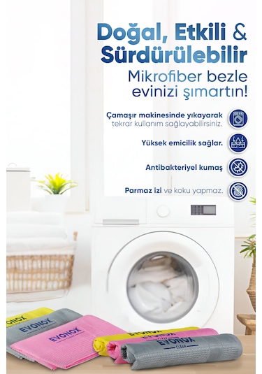 Clean Mikrofiber Çok Amaçlı Temizlik Bezi 3'lü Set Dev Boy 42x68 Cm Çok Renkli