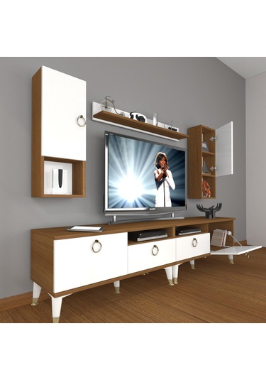 Decoraktiv Eko 5200da Mdf Gold Tv Ünitesi Tv Sehpası Ceviz - Beyaz