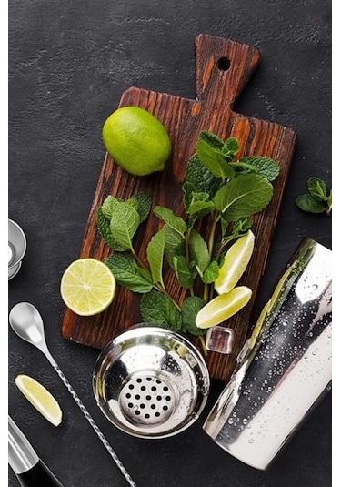 Fastbuy Kokteyl Shaker Seti 7 Parça, Modern Tasarım, Metal Renk, Bar İçin Kullanılır, Şık Ve Pratik