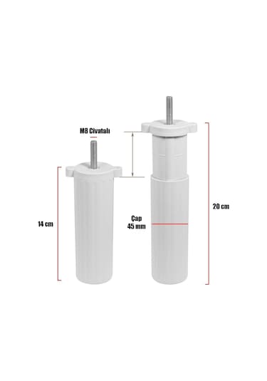 Orta Destek Baza Koltuk Destek Ayağı M8 Civata Ayarlı Ayarlanabil
