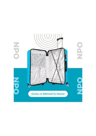 Npo Diamond Pp Polipropilen Büyük Boy Kırılmaz Valiz - Turkuaz