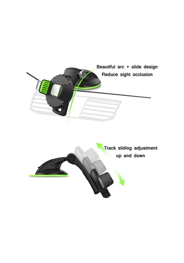 Araba Elmas Vantuz Cep Telefonu Tutucu Siyah