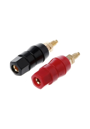 4mm Banana Soket Terminal Çifti Kırmızı Siyah Hexagon Konnektör