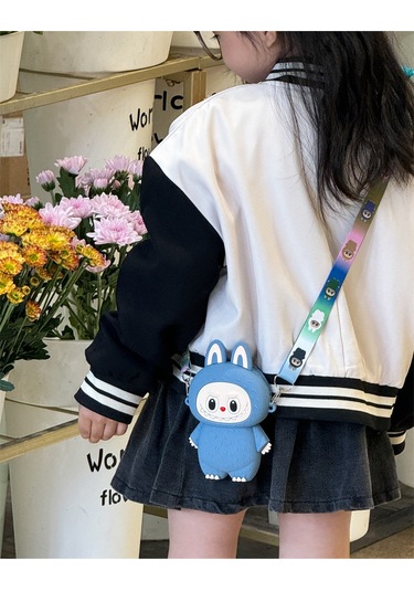 Snapbuy Silikon Bozuk Para Çantası, Labubu Şekilli Çocuk Cüzdanı Mavi