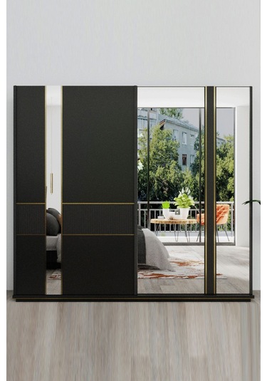 Modalife Aynalı Sürgülü Gardırop Antrasit