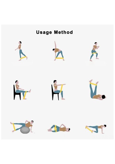 Xiyyadms 5 Seviye Dirençli 5'li Pilates Bandı Seti - Ev, Spor Salonu Ve Seyahat İçin Esneme Ve Fitness Diğer