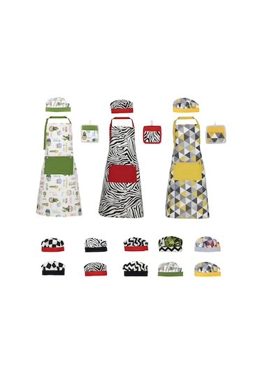 Kadın Erkek Aşçı Uzun Mutfak Önlüğü Bone + Tutaç