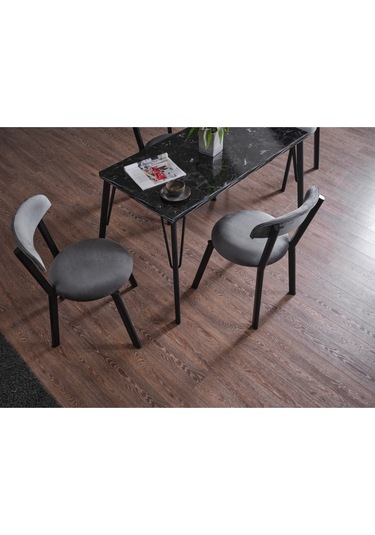 Kagu Eviana Tetra Mutfak - Balkon Masa Sandalye Siyah