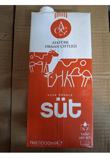 Atatürk Orman Çiftliği %3 Yağlı Süt 1 Lt X 6 Adet