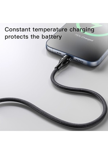 Flybuy Yesıdo Ca110 1.2m 4a Type-c - Siyah, Çift 8 Pin Şarj Kablosu