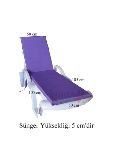 Mirzademarket Şezlong Minderi Standart Su Geçirmez Malzeme-Mor