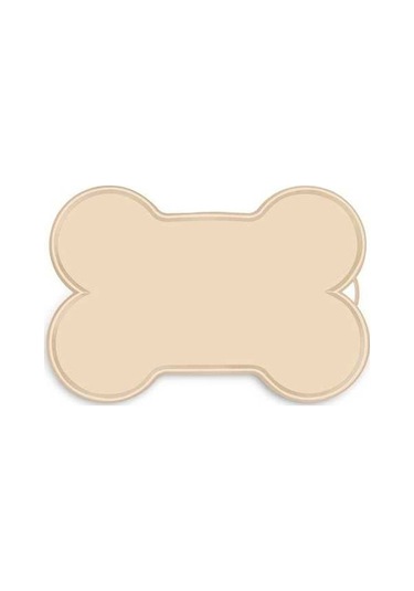 Moly Köpek Kedi Mama Matı 22x16 Bej - Kaymaz Evcil Hayvan Matı Bej