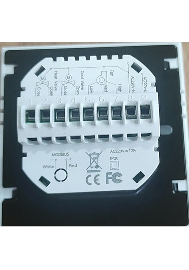 Padalink Bac-006-ew Dört Borulu Klima Termostati, Beyaz Dokunmatik Ekran, Üç Hızlı Fan Ve İki Tel Elektrikli Valf Kontrolü