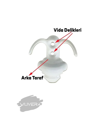 Wuvera Sarıklı Askı Vestiyer Duvar Askısı Mobilya Metal Dolap Elbise Askılığı Beyaz Askı Beyaz