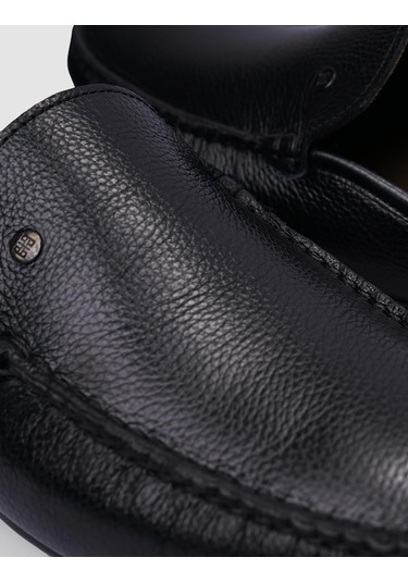 Cabani Hakiki Deri Siyah Erkek Günlük Terlik Siyah