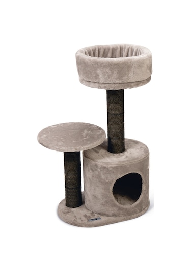 Karlıe Tırmala Tahtalı Kedi Evi Gri 50x35x85