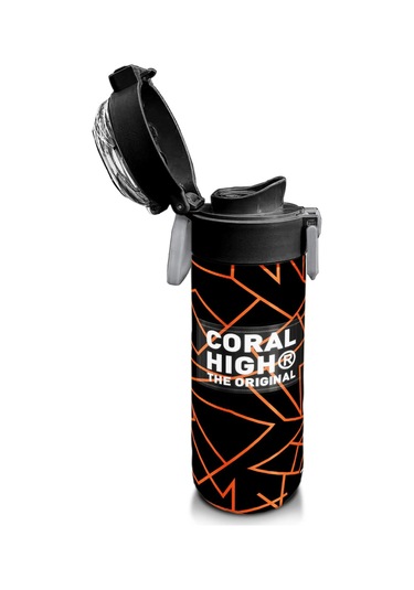 Coral High Kids Siyah Basketbol Desenli Pipetli Ve Direkt İçim Çelik Termos 500 Ml 31852 Siyah - Şeffaf