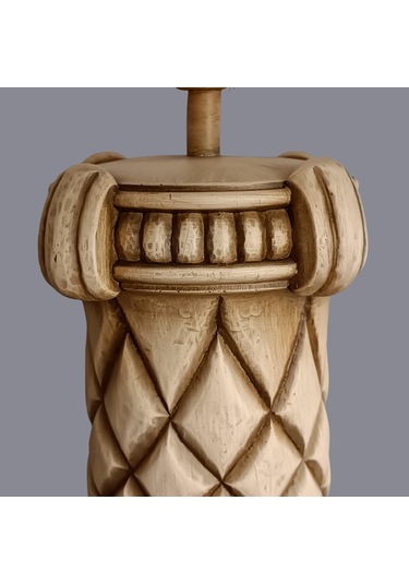 Molde Desenli Krem Abajur Bej