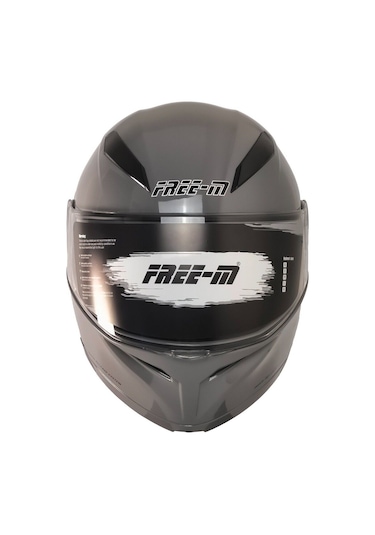 Motoanl Free-M Ece 22.06 Sertifika Güneş Vizörlü Çene Açılır Kask Nardo Gri