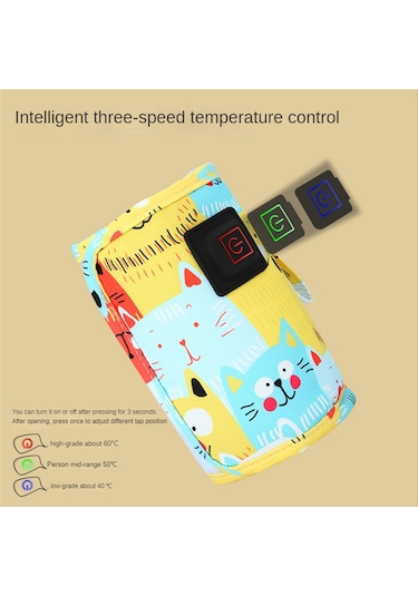 Seyahat Arabası Yalıtımlı Çanta Taşınabilir Bebek Emzirme Şişesi Isıtıcı Bebek Açık Kış İçin - Mavi